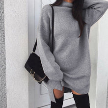 Load image into Gallery viewer, Autumn Winter Warm Long Sleeve Women Knitted Sweater Dress White Turtleneck Sweaters Pullover Jumper Female Clothes