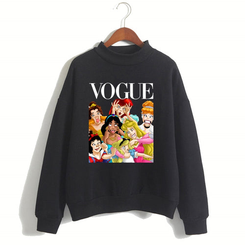 Women Princess Vogue Hoodie Female Winter Fleece Sweatshirt Christmas Black Friday Gift