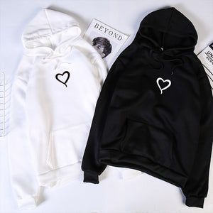 Heart Hoodies Sweatshirts 2019 Women Casual Kawaii Harajuku New Sweat Punk for Girls Clothing European Top Korean sudadera mujer