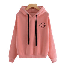 Load image into Gallery viewer, OEAK Women Hoodies Casual Kpop Planet Print Solid Loose Drawstring Sweatshirt Long Sleeve Hooded 2019 Autumn Female Pullover