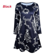 Load image into Gallery viewer, 4XL 5XL Large Size Dress Casual Printed Cartoon Christmas Dress Autumn Winter Long Sleeve A -line Dress Plus Size Women Clothing