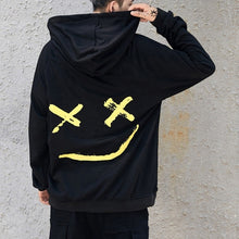 Load image into Gallery viewer, Men Smile Hoodies 2019 Winter Hip Hop Print Oversized Sweatshirts Fashion Patchwork Unisex Couple Streetwear Men Women Hoodies